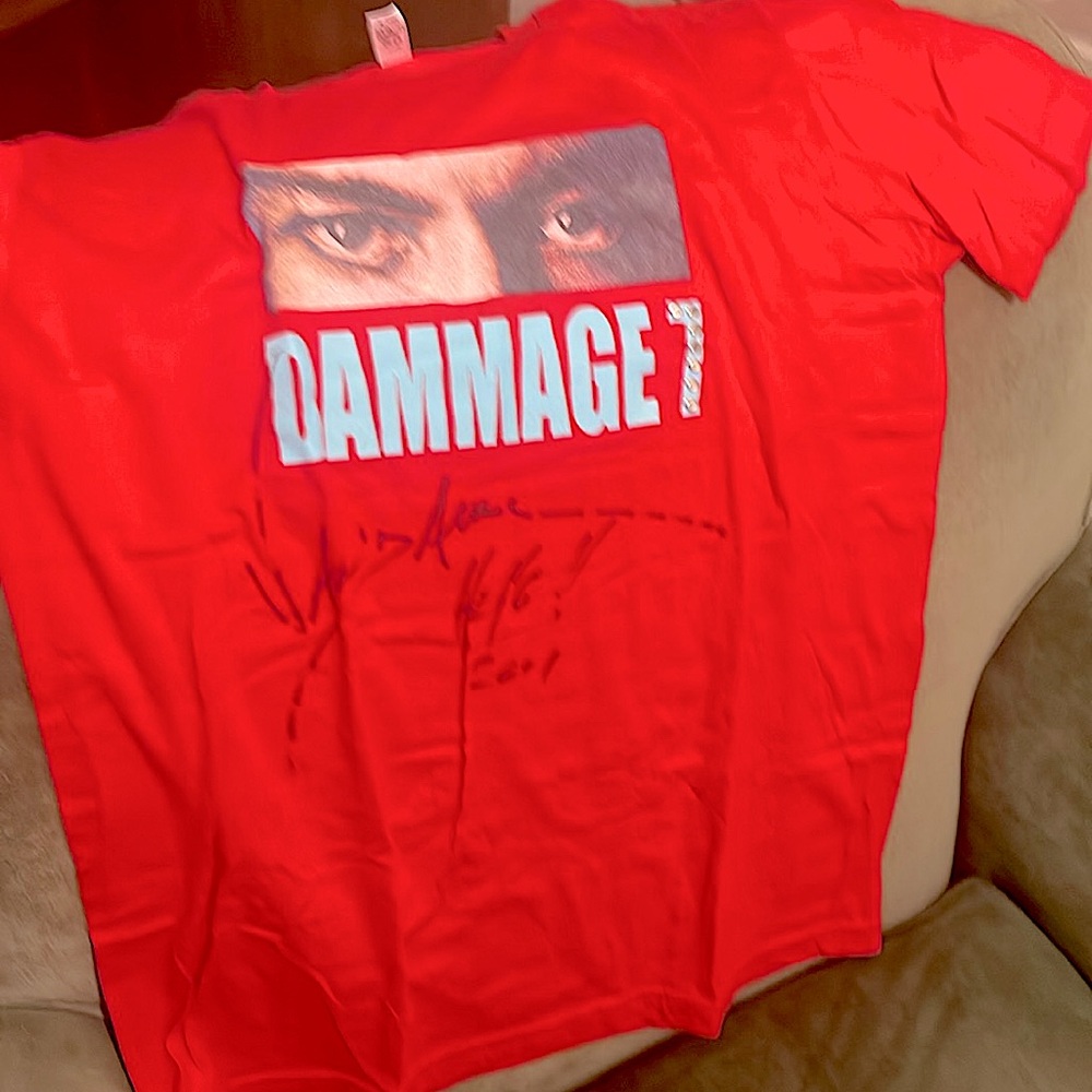 Vintage, signed! JCVD t-shirt from limited Dammage 7 line, 2001. Harrods, London